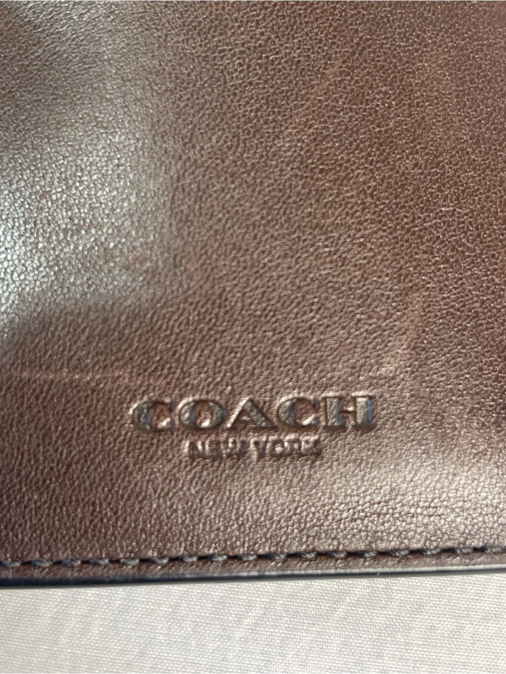 Coach H1944-54466 Leather Money Clip Card Case Wallet Brown